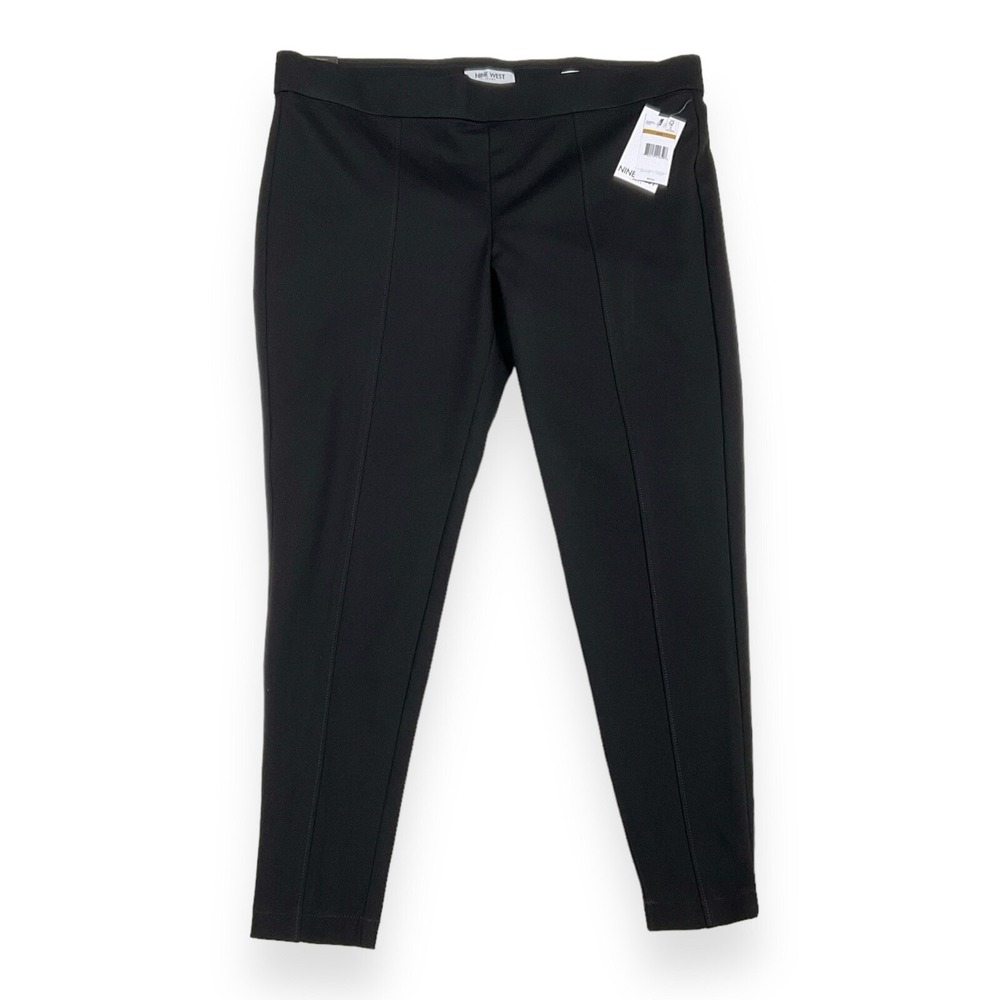 Nine West Ponte Pants Womens Size 16W Black Slim Legging Pull On NWT $69